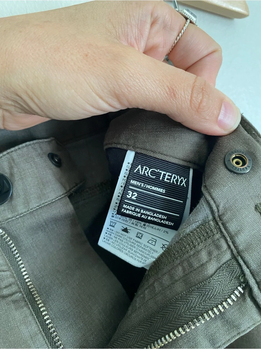 Arc'teryx A2B Commuter Pants Cotton Blend Khaki Olive Green Men's 32 Waist